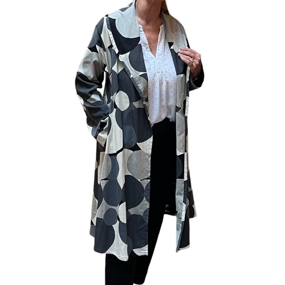 Bryn Walker Big Dot Print Open Front Art To Wear Lightweight Jacket Women Small - Picture 5 of 16